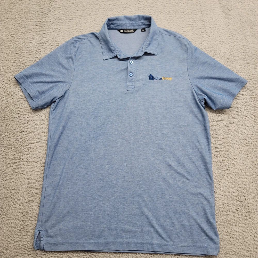 Travis Mathew Shirt Mens Large Blue Logo Golf Outdoors Lightweight‎ Casual Polo